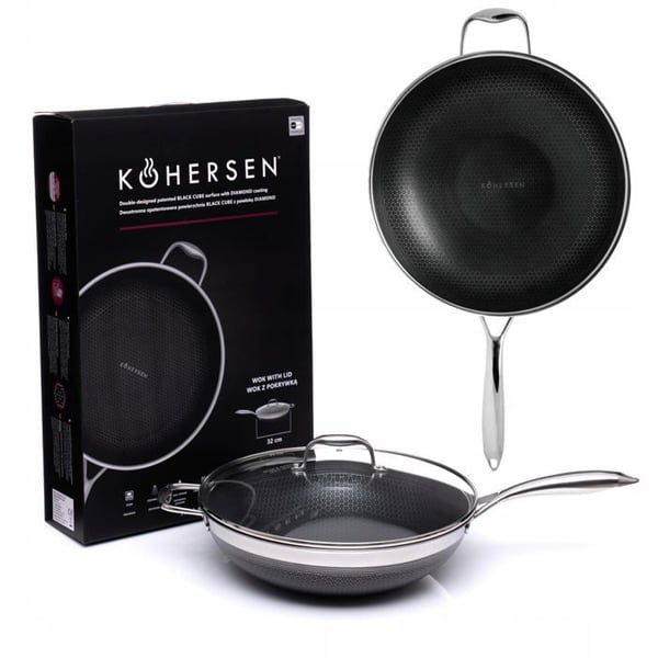 Wok - Kohersen - Non-stick coating - Ugnsäkert - Induktions- och diskmaskinssäkert - 5,1 l