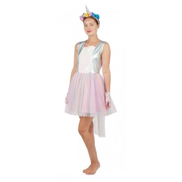 Kostym - LITEN CLOWN - Rosa Enhörning Kostym för Kvinna - Klänning och diadem - Flerfärgad - Vuxen