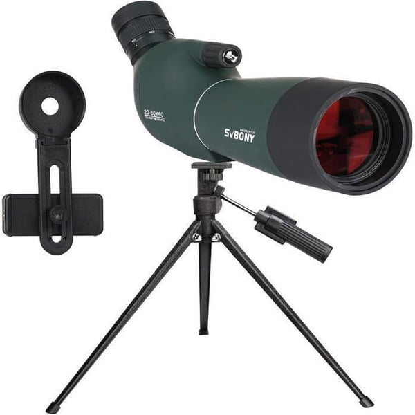 Svbony SV28 PLUS Kikkertsikte med Stativ, 20-60x60mm BAK4 FMC Vanntett og Duggfri, til Fugletitting, Bueskyting