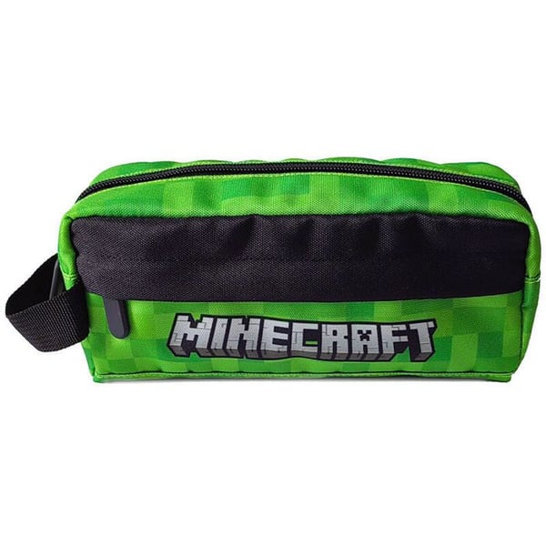 Pennfodral - KIDS LICENSING - Minecraft - Grön/Svart - Zip - Polyester