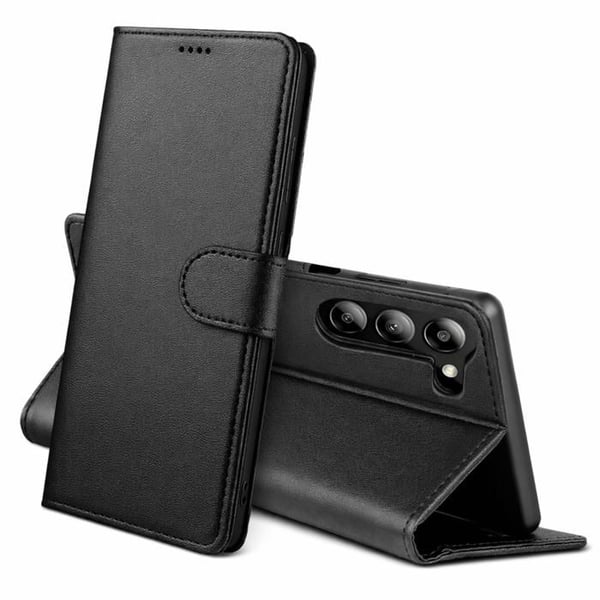 Fodral för Samsung Galaxy S26 - Svart Plånbok med Magnetlock och Kortfack Phonillico®