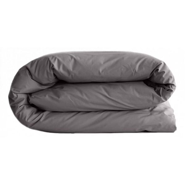 Täckesläde "Manoir" i percale av ren kammad bomull långa fibrer 80 trådar/cm² Vent du sud - Skiffer - Täckesläde 240 x 220 c