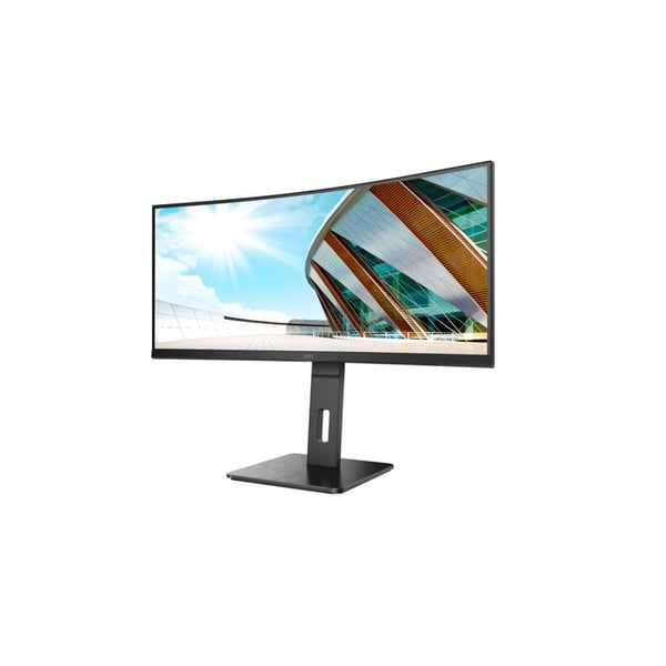 AOC CU34P2A 86 cm (34 tuumaa) kaareva näyttö (HDMI, DisplayPort, USB-keskitin, 3440 x 1440 px, 100 Hz, FreeSync) musta