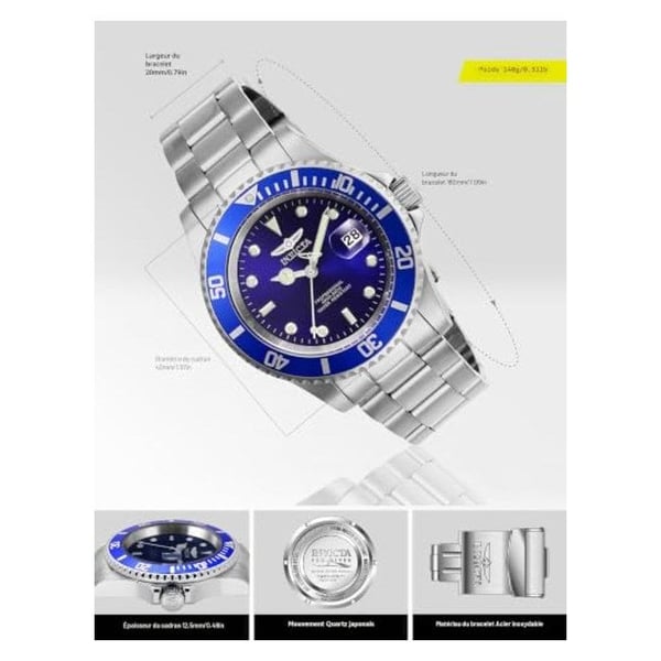 Ur - Invicta - Pro Diver - Rustfrit Stål - Kvarts - Vandtæthed 10 Atm
