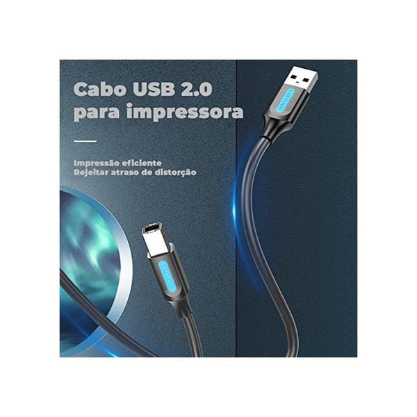 USB 2.0 Skrivar Kabel - Vention - 0.5m - Förbättrad Stabilitet - Snabb Överföring - CE/RoHS Certifierad