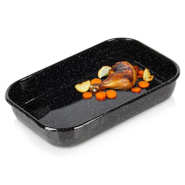 Emaljerad rôtissoire - ORION - 4,8L - 38x24,5x7 cm - Svart - Emaljerat stål - Kompatibel med gas- och elektriska ugnar