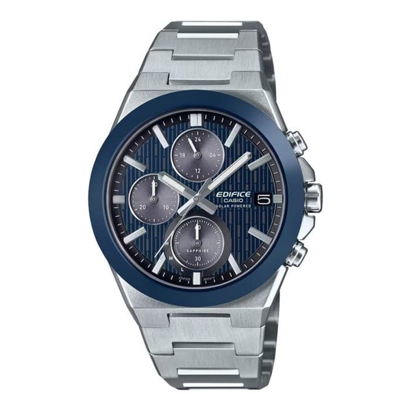 Klocka - CASIO - EFS-S650D-2AEF - Rostfritt stål - 10 bar - Blå urtavla