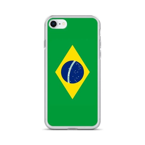 Mobilskal – Brasiliens flagga – Kompatibel med iPhone 6S Plus – Mjukt skal – Slitstarkt och stötbeständigt - Silikon - Pixelforma