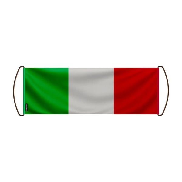 Scrollbanner – Italiens flagga – 24 x 70 cm – Polyester – Handflagga – Pixelforma