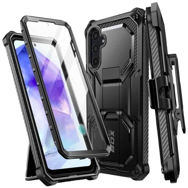 Skal - I-BLASON - Armorbox - Samsung Galaxy A55 - Heltäckande Skydd - Stötresistent - Svart