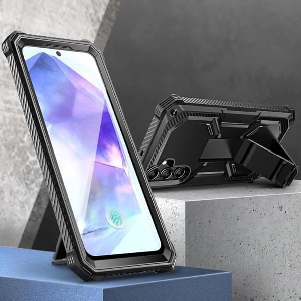 Skal - I-BLASON - Armorbox - Samsung Galaxy A55 - Heltäckande Skydd - Stötresistent - Svart