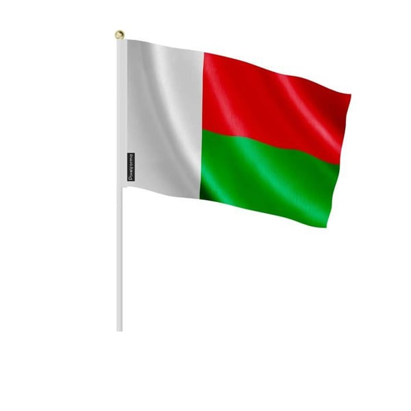 Miniflagga från Madagascar – 14 x 21 cm – Att Hålla i Handen – Polyester – 1 styck – Pixelforma