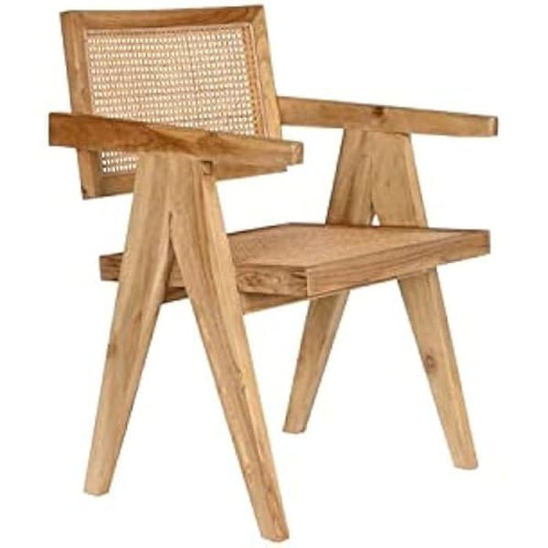 Matsalsstol - DKD HOME DECOR - Naturlig Rottning - 1 Plats - Massivt Trä - Modern Stil