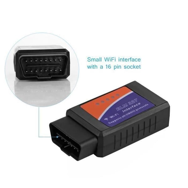 Mini Wireless WiFi ELM327 OBD2 Auto Diagnostic Scanner OBD2 Code Reader Adapter Lämplig för Android och Windows