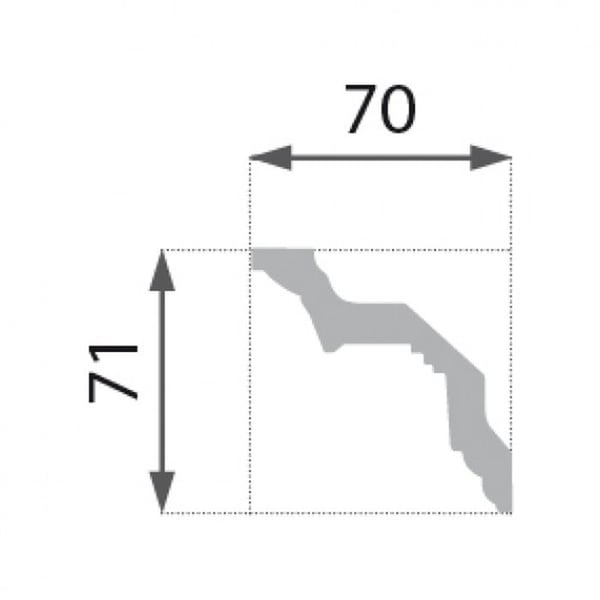 PROVISTON Taklist Polystyren 70 x 71 x 2000 mm Vit Corniche