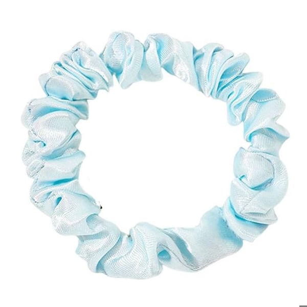 Chouchou - AVIZAR - Satin Plissé - Blå Azur - Lätt - Mjuk Chouchou - AVIZAR - Satin Plissé - Blå Azur - Lätt - Mjuk
