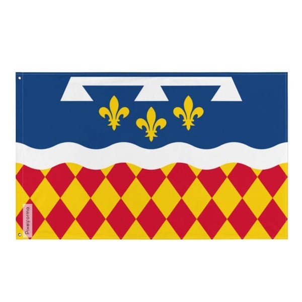 Charente-flagga – 120 x 180 cm – Hållbar polyester – 2 metalöljett – Inomhus-/Utomhusbruk – Pixelforma