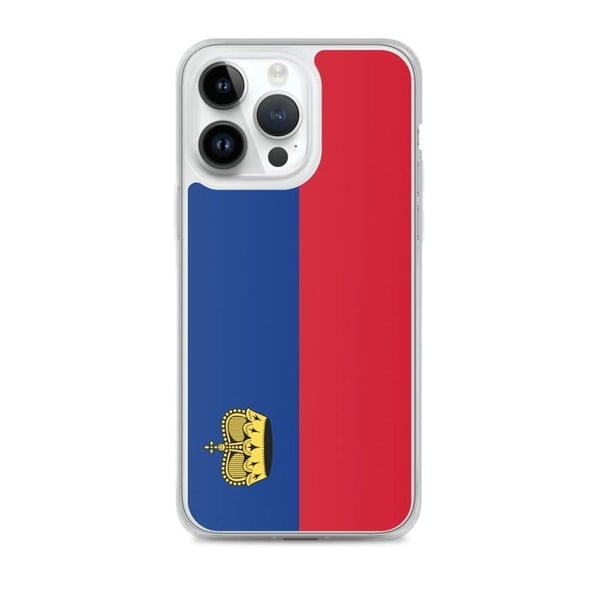 Telefonfodral – Liechtenstein Flagga – Kompatibel med iPhone 14 Pro Max – Snyggt Fodral – Stöttåligt och Chockresistent - Silikon - Pixelforma