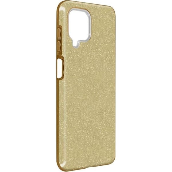 Skal - AVIZAR - Samsung Galaxy A12 - Halvhård silikon - Glittrande - Gul