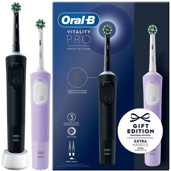 Elektrisk tandborste - Oral-B - Vitality Pro Duo - 3 lägen - Timer 2 minuter - Batteri 10 dagar
