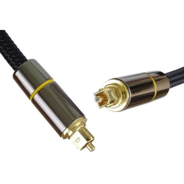 PremiumCord optisk lydkabel Toslink, OD:7mm, guld-metal design nylon 3m
