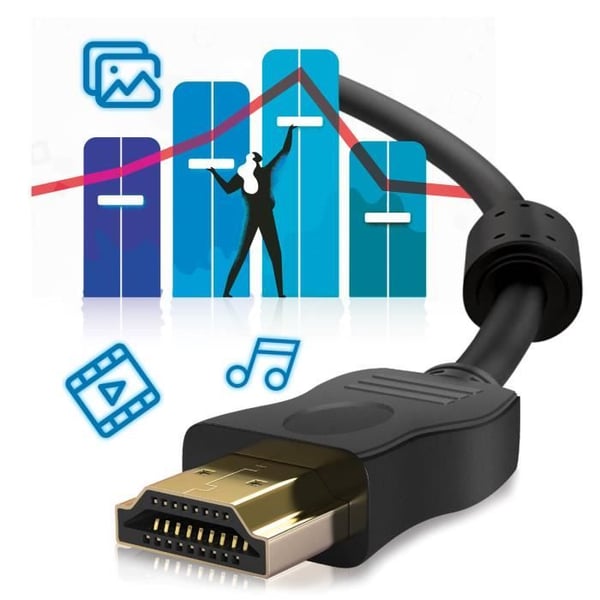HDMI till VGA-kabel - AVIZAR - 1,8 m - Ljud- och videotransmission - Trippel sköld - Plug & play
