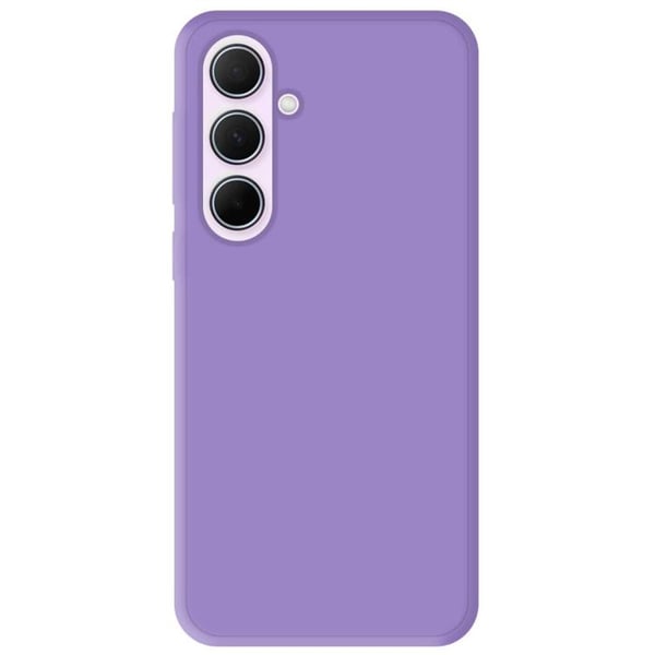 Vanligt matt lila silikonfodral som är kompatibelt med Samsung Galaxy A55 5G