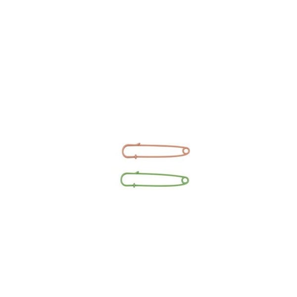 MégaCréa DIY - Säkerhetsnål Korall och grön 5,5 cm 2 stycken