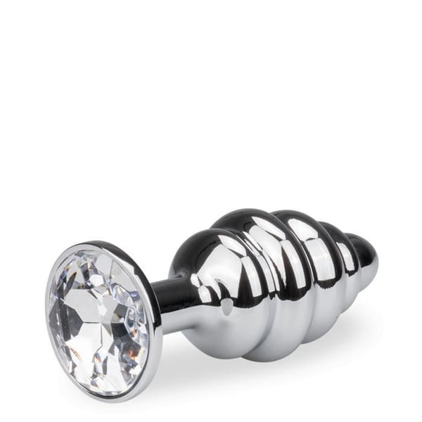 Metalpluggar anal rosablomma vriden S - 8 färger - Diamant