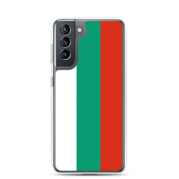 Mobilskal – Bulgariens flagga – Kompatibel med Samsung Galaxy S21 Plus – Mjuk fodral – Slitstark och stötabsorberande – Pixelforma