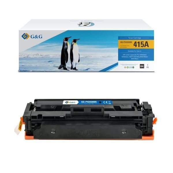 G&G 415A toner kompatibel med HP 415A W2030A 415X W2030X svart - för HP Color LaserJet Pro M454 och MFP M479