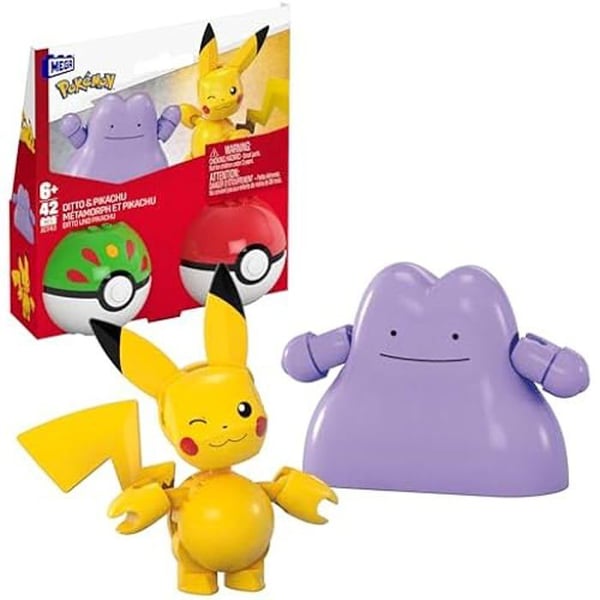 Byggleksak - MEGA - Pikachu och Métamorph set - 42 delar - 2 Poké Balls - 7 år och uppåt