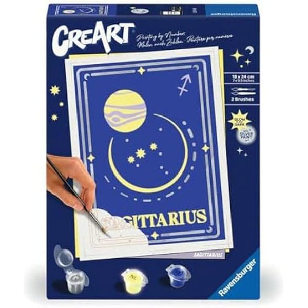 Måla efter nummer - RAVENSBURGER - Zodiac CreArt 23741 - Skytten - 18 x 13 cm - Flerfärgad