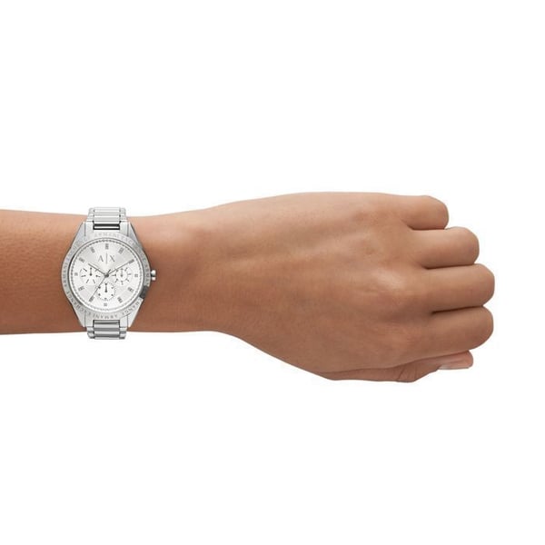 Armani Exchange Damklocka - AX7142SET i grått rostfritt stål - 5 ATM vattentät - Utbytbart armband
