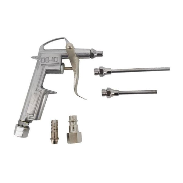 Blåspistol - SILVER - 10499 - med munstycken - grå - airbrush-kit