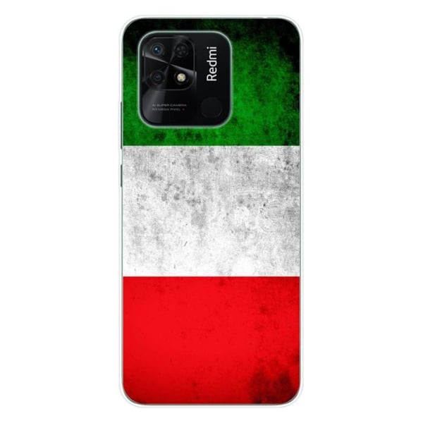 1001Coques - Silikonfodral kompatibelt med Xiaomi Redmi 10C - Mönster italiensk flagga - Originaldesign tryckt i Frankrike