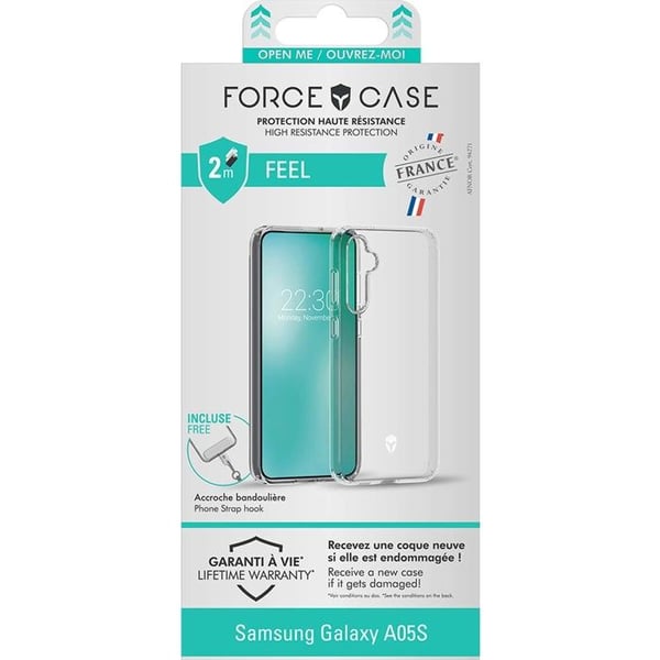 Skydd - FORCE CASE - Galaxy A05s - Transparent - Förstärkt - Livstidsgaranti