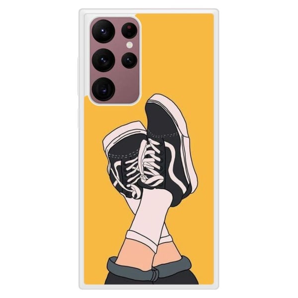 Förstärkt silikonhölje med tryck kompatibel med Samsung Galaxy S22 Ultra Sneakers