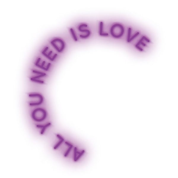 Neonbelysning All you need is love CANDY SHOCK Lila