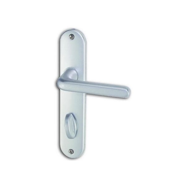 Set med dörrhandtag Tignes aluminium silver låsning