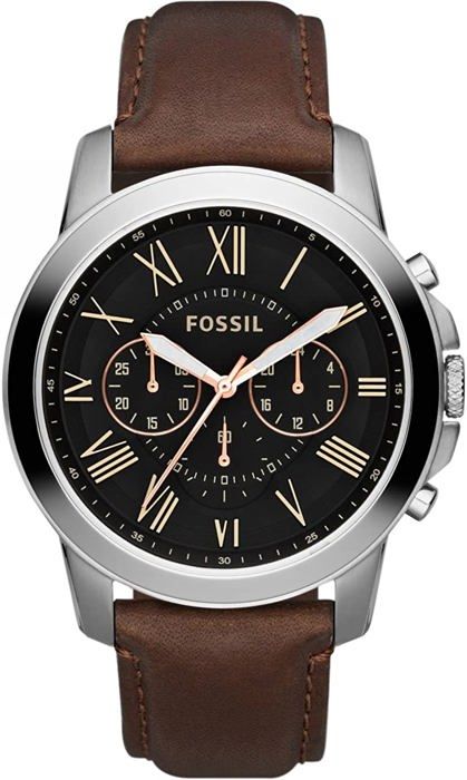 FOSSIL GRANT FS4813 Klocka - Chrono Brown Leather Herr - Vintage