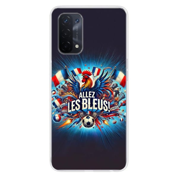 1001Coques - Silikonfodral kompatibelt med Oppo A74 5G - Motiv allez les bleus - Originaldesign tryckt i Frankrike