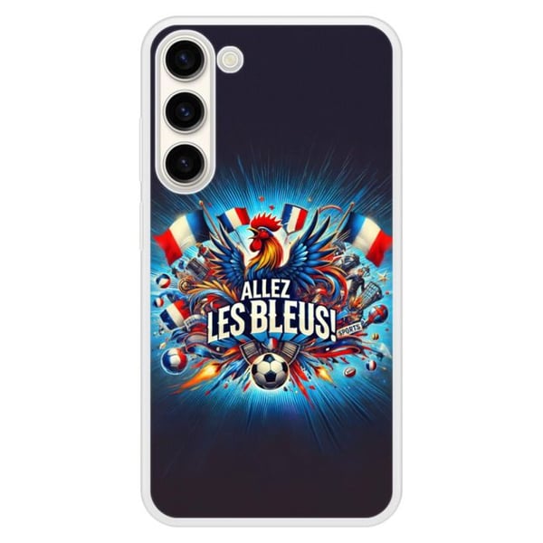 Coque i silikon förstärkt med tryck som är kompatibel med Samsung Galaxy S23 Plus Allez les bleus