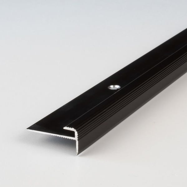 Profil av stängsling i anodiserad mörkbrons aluminium l 25 mm H 3 mm med hål L 1000 mm