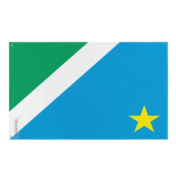 Flagga Mato Grosso do Sul – 120 x 180 cm – Slitstark polyester – 2 metallöljett – För inomhus- / utomhusbruk – Pixelforma