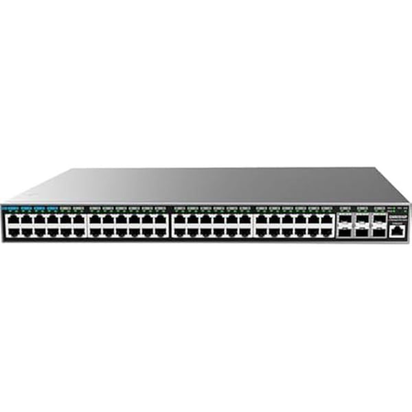 Grandstream GWN7816 48 portar Gigabit, 6 portar SFP+ 10 Gbps, hot-swappable strömförsörjning, switching på 216 Gbit/s.
