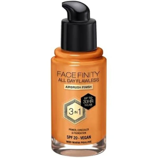 Foundation - MAX FACTOR - Facefinity All Day Flawless - W89 Warm Praline - 30 Ml - Alla hudtyper