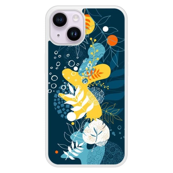 Coque i silikon förstärkt tryckt kompatibel med Apple iPhone 14 Havblommor