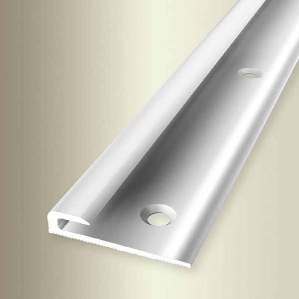PROVISTON Ramprofil l 30 mm H 3 mm L 2500 mm Polerad aluminium Slät avslutningsprofil Förborrad med indrag