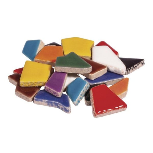 Rolig keramik Mél. av mosaik, polygonal, färgad, låda 500g